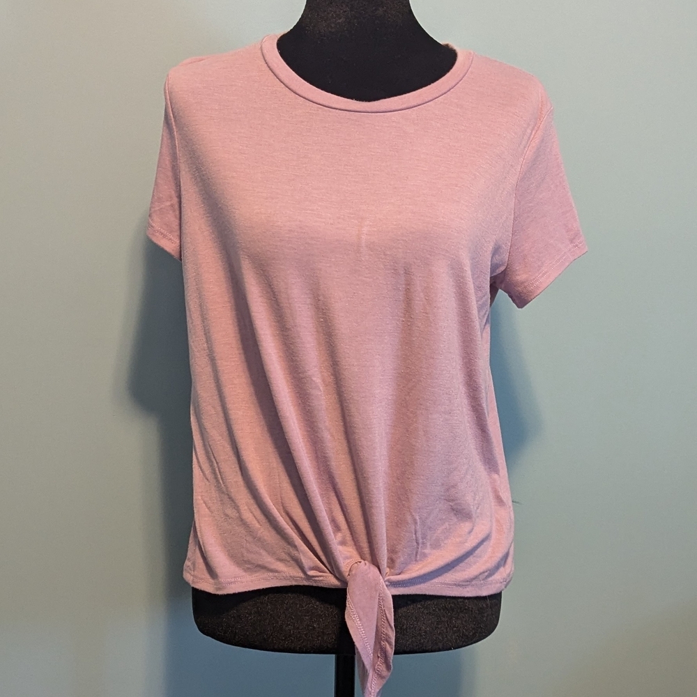 Hippie Rose Lavender Short Sleeve Front-Knot Tee